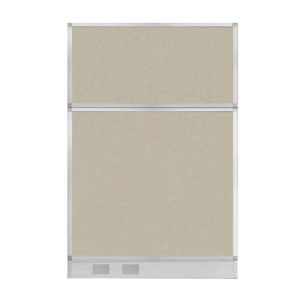 Hush Panel Configurable Cubicle Partition 4' x 6' Sand Fabric w/ Cable Channel